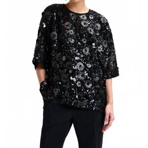 NEW ESSENTIEL ANTWERP isparkle sequin top in black